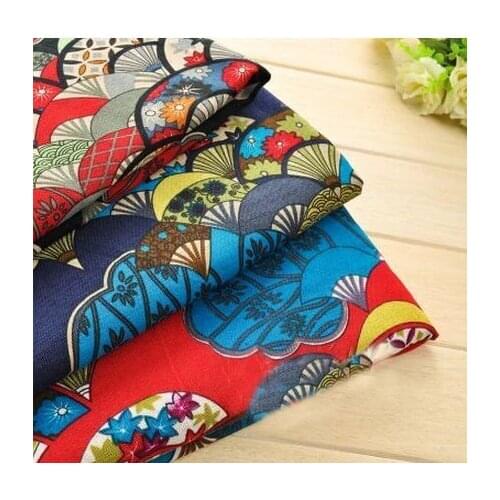 Beautiful 22x24cm 3 Colors Japan Kimono Printed Cotton Linen Fabric Bundle