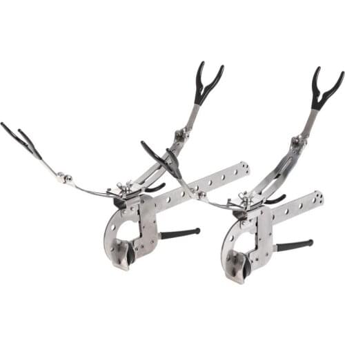 Stainless Steel Universal Clamp-On Boat Deck Mount 2 Sizes Fishing Pole Rod Holder Adjustable Folding Support Stand Bracket