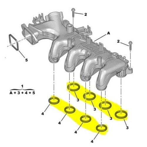 SUCTION MANİFOLD GASKET KIT 307-308-207-407-208-2008 DV6 1.6HDİ 0348.R4-0348.R5-3M5Q 6 L004 BA-3M5Q 6 L004 AA