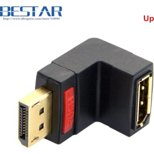 Up & Down Angled 90 Degree DisplayPort Display Port dp angle Male to dp Female Extension Adapter converter connector