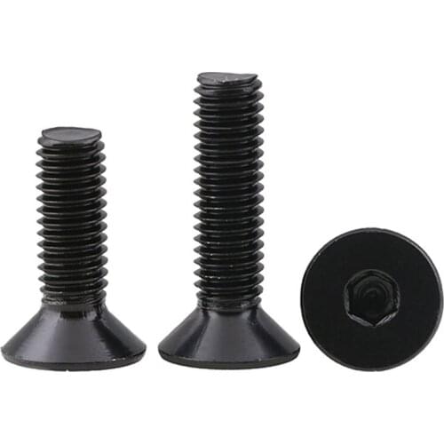 Wkooa Black Stainless Steel 304 Cap Screws Flat Head Hex Socket Countersunk Bolt