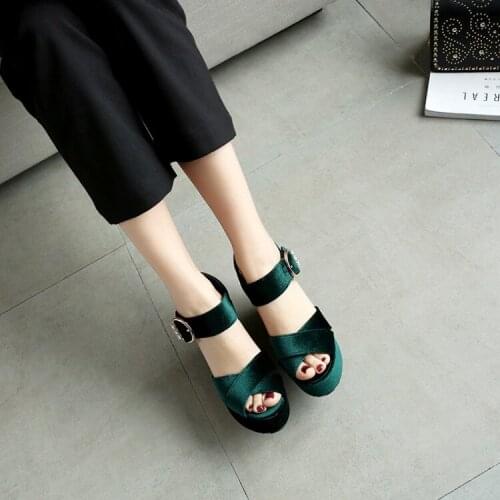 Big Size wedges shoes for women sandals women shoes woman ladies summer Waterproof fish mouth button