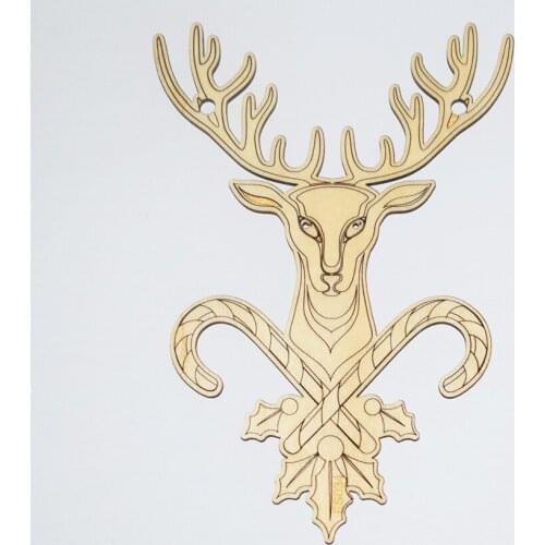 1pcs Wooden deer Wall pendant Christmas tree puzzles/decoration/baby toys for children best gift/diy Toy parts/Model es034