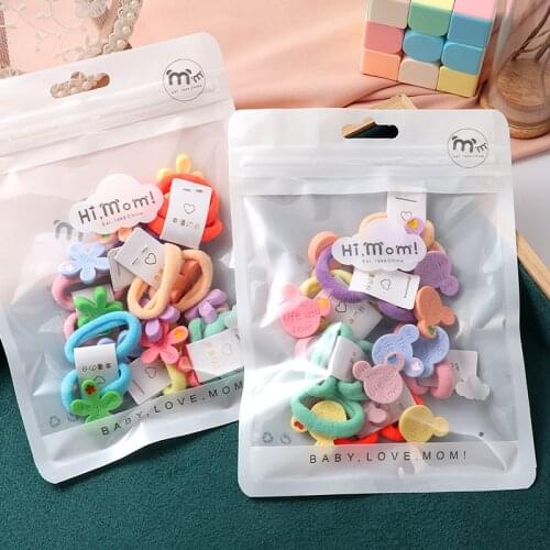 14Pcs/Set Flowers Elastic Hair Bands Scrunchie Hair Bands Girls Rubber Bands Ponytail Hair Accessories Headband Hairband Gift