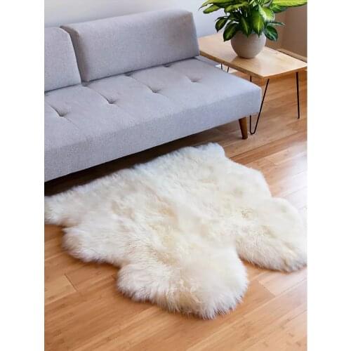 2-Pelt Real Sheepskin Rug Genuine wool Fur rug white Natural wool carpet bed sofa rug mat