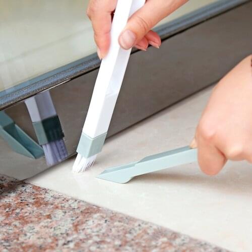 2 in 1 Multipurpose Household Window Gap Keyboard Cleaning Brush with Dustpan Crevice Brush Wash Windows Clean Tool