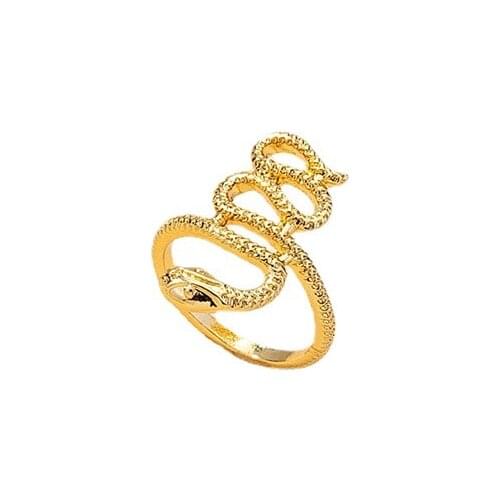 2021 Ins Gold Punk Hip-hop Snake Animal Knuckle Finger Piercing Rings Trendy Korean Fashion Women Party Jewelry