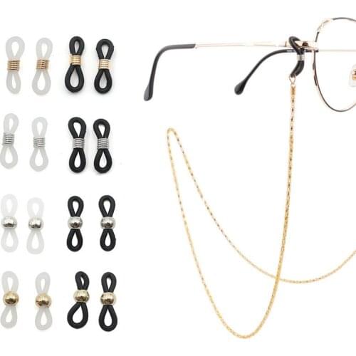40 PCS Eyeglasses Spectacles Chain Glasses Retainer Ends Rope Sunglasses Cord Holder Strap Loop Connector DIY Jewelry Findings