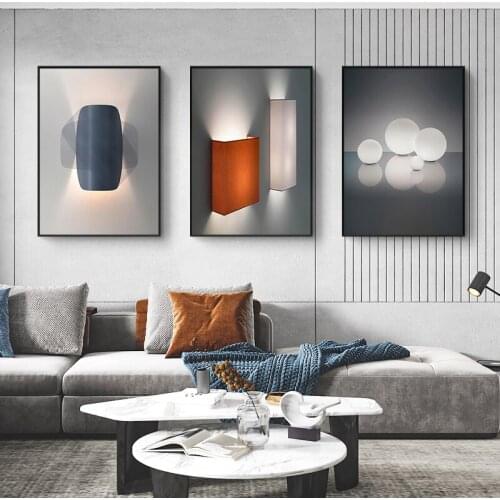 Nordic Abstract solar eclipse Pictures Art wall Canvas Painting posters Prints Morden Circular light Art for Living Room Decor