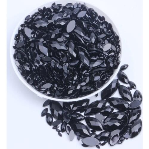 Acrylic Rhinestone Strass 3x6mm 10000pcs Gems Normal colors Flatback Marquise Earth Facets Nail Art Decorations