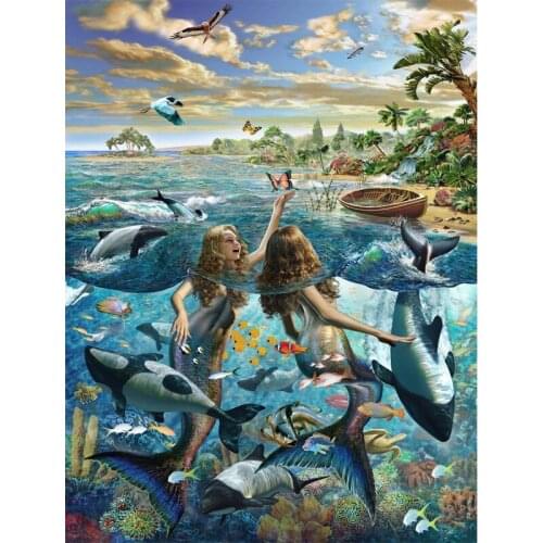 Mermaid yearning Diamond Painting Full Square Diamond Embroidery Rhinestone Cross Stitch 5D DIY Mosaic decor