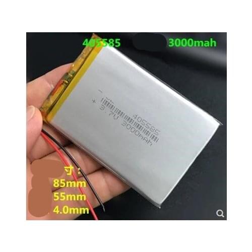Free shipping 1pcs 405585 3.7v 3000mah polymer lithium battery li-po Li ion Lipo battery for Power Bank Tablet pc laptop