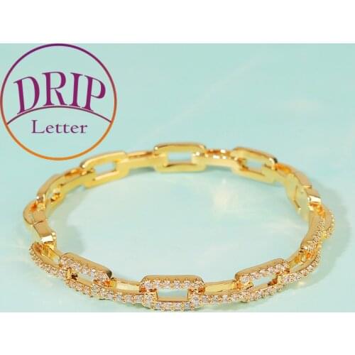 Bling Copper Cubic Zircon Women’s Bracelet Hip Hop Jewelry