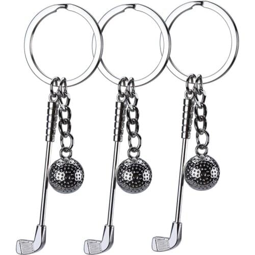 1PCS Golf Club Ball Keychain, Sports Themed Keyring Souvenirs Pendants Toys for Players Athletes Teammates alloy golf gift new