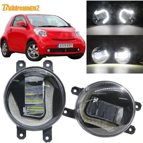 Buildreamen2 For Toyota IQ 2009 2010 2011 2012 2013 Car Styling LED Bulb Front Fog Light + DRL Daytime Running Light White 12V