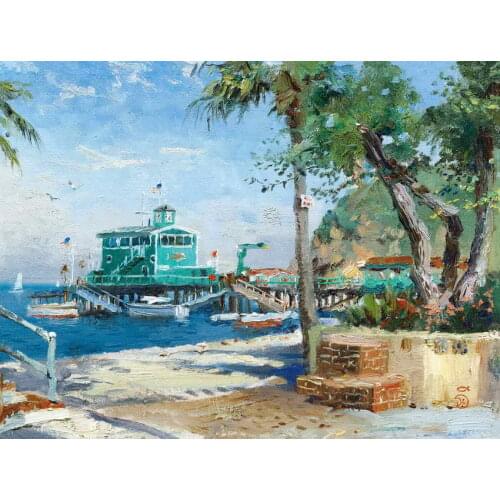 Catalina Rosie On The Pier Thomas Kinkade HD Canvas Print Living Room Bedroom Wall Pictures Art Painting Home Decoration