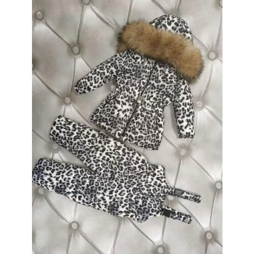 2021 winter jacket child snowsuit girl jackets+pant girl suit real fur outerwear parka snowsuit ski suit child winter overcoat