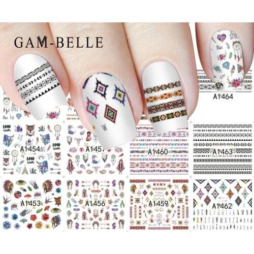 GAM-BELLE 12 Pcs/Set Nail Sticker Cake Ice Cream Mixed Pattern Design Water Transfer Decals Women Beauty Nail Art Decoration
