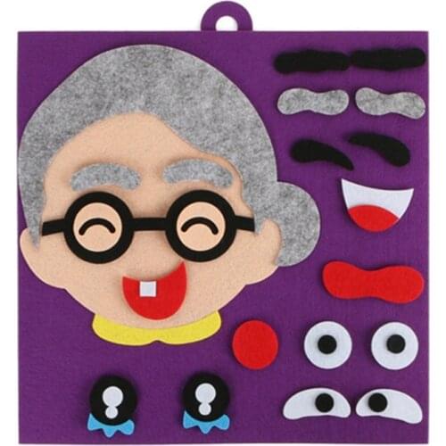 DIY Toys Emotion Change Puzzle Toys 30CM*30CM Creative Facial Expression Kids Montessori Toys For Children Learning Educational