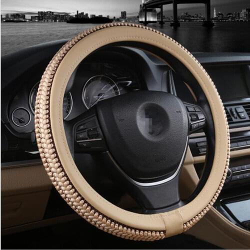 PU Leather + ice silk DIY Car Styling Summer 3 Color Auto Decoration Steering Wheel Cover Anti-Slip Automotive Accessories