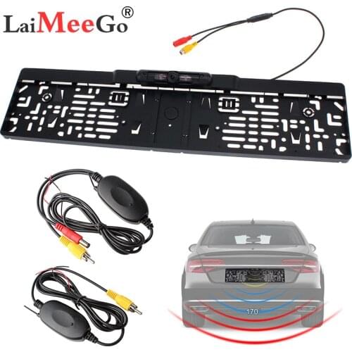 2021 New Car Rear View camera EU License Plate Frame Reverse Cameras waterproof Night Vision IR BackUp for Parking Monitor gps