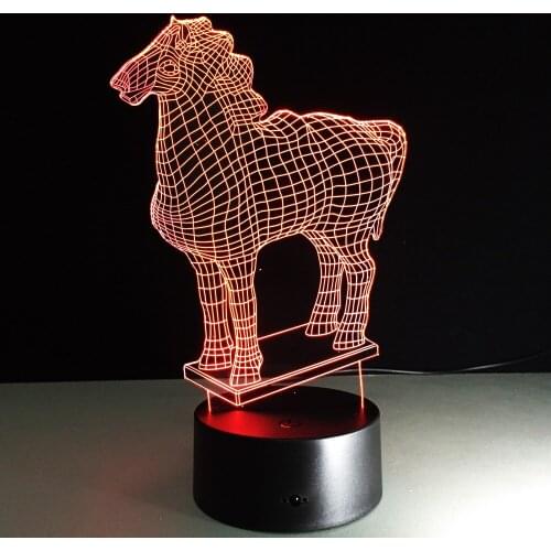 Horse Statue 7 Colors Creative 3D Lava Light Horse LED Table Lamp Colorful Bedside Night Light USB Lampe Kids Gifts Sleep Light