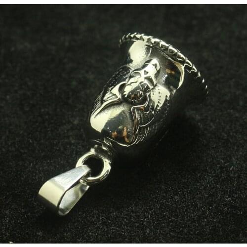 Men Boy 316L Stainless Steel Cool Biker Eagle Wing Skull Pendant Newest