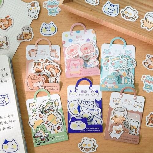 40 Pcs Colorful Planet Diary Self-adhesive animal decorative Stickers For Personalize Hand Account Photo Frame Album Diary