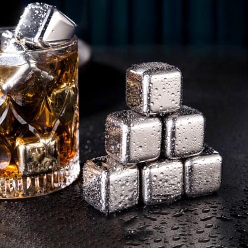 Stainless Steel Ice Cubes, Reusable Chilling Stones for Whiskey Wine, Keep Your Drink Cold Longer, Champagne Party Bar Utensils