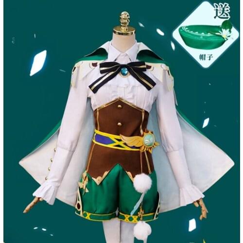 2021 New Game Genshin Impact cosplay Anime Accessories Project VENTI Cosplay Costume Womens Cloak Shirt Pants Belt Socks Set