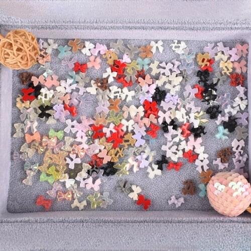 Resin Bowknot Nail Art Accessories Frosted Multi Style Aurora Transparent Mixed Color 3D Fingernail DIY Decoration 30/100PCS