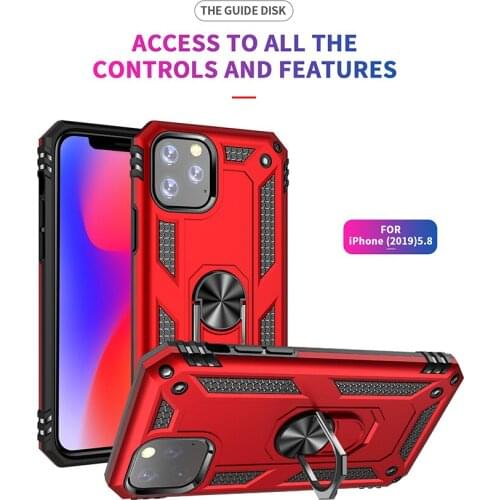 For iPhone 12 11 Pro Max Luxury Cases Shockproof Armor Case Ring Stand Bumper Phone Back Cover For 12 Pro Max 12 Mini Phone Case