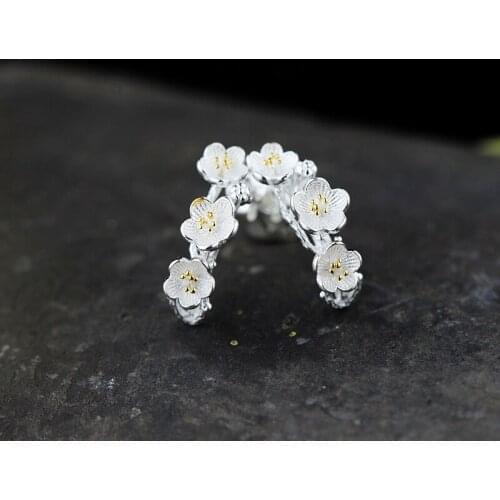 Retro Vintage Plum Flower Earrings For Women Christmas Gifts Punk Trendy 2021 NEW Statement Earrings Jewelry