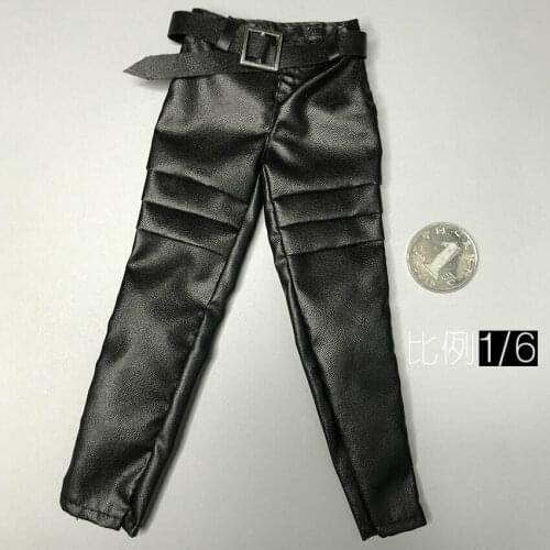 1/6 Scale Soldier Leather Pants + Belt Model for 12" Action Figure Doll Toys