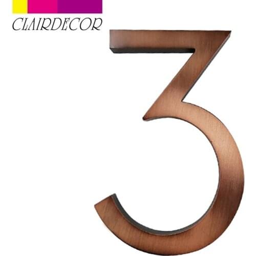 Floating House Number Sign Aged bronze 10cm Modern Building Signage Outdoor Huisnummer Numeros Casa Door Numbers Address Plate
