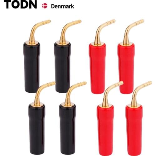 TODN 4pcs Black &Red Free Welding Copper Speaker Amplifier Terminal for 4mm Banana Plug