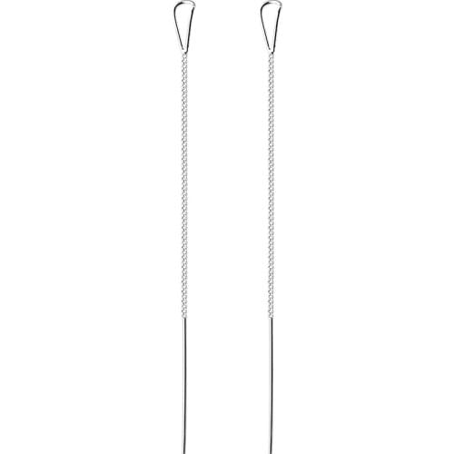 Fashion Punk 925 Sterling Silver Long Tassel Dangle Earrings for Women Drop Shop Statement Jewelry Lady Dangle Earrings