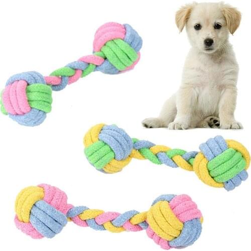 Dog Puppy Cotton Rope Chew Double Knot Braided Bone Pet Molar Training Play Toy