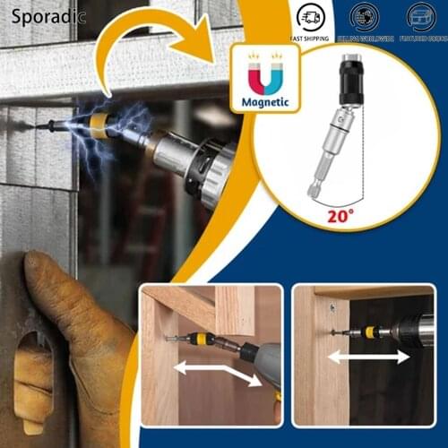 1/4" Hex Magnetic Screw Drill Tip Drill Screw Tool Quick Change Locking Bit Holder Drive Guide Drill Bit Screwdriver Pivot Drill