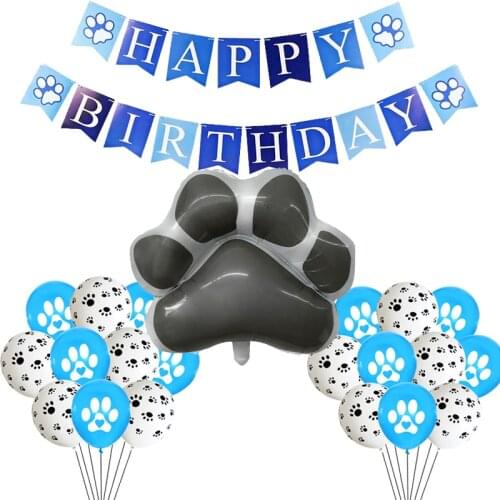1set Pet Paw Balloons Happy Birthday Animals Footprint Dogs Cat Sole Theme Kids Favorite Party Decorations Toys Globos Supplies