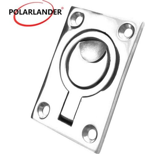 1 PC Stainless Steel 62x43mm Durable square handle floor buckle Flush Mount Ring Pull Handle Boat Marine hardware