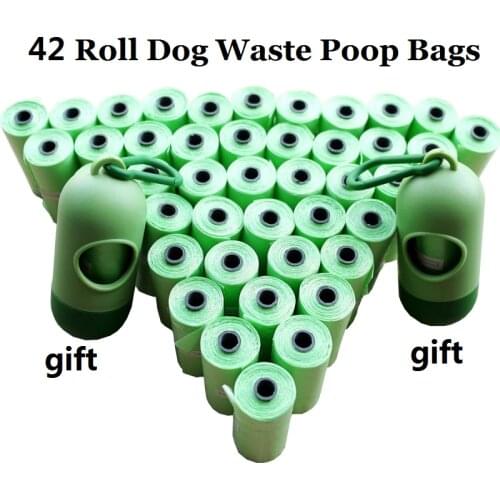 1Pack=12/20/42 Rolls Dog Poop Bags With Dispenser Capsule Shape Doggie Waste Bags Pooper Scoopers Bags 5 Color