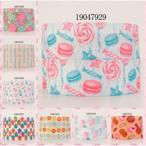 10yards -different sizes -cake ice cream pattern ribbon printed Grosgrain ribbon 19047924