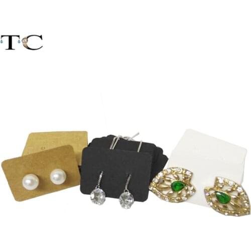 100Pcs Blank Earrings Ear Studs Display Card Hanging Tags Kraft Paper Jewelry