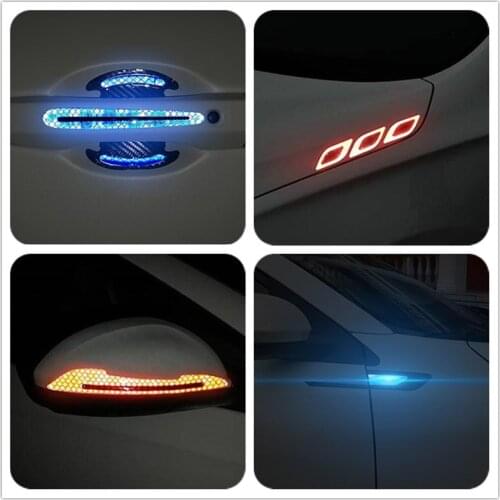 2PCS Car reflective safety warning sticker suitable for whole body Nissan Ferrari Porsche Kia Peugeot Chevrolet Mitsubishi MiNi