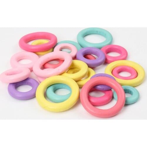 20pcs 3 Size Mix Circle Natural Wood DIY Crafts Embellishment For Wooden Ring Children Kids Teething Wooden Ornaments An Pick