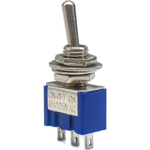 20Pcs OFF-ON MTS-103 3Pin 3 Position Mini Latching Toggle Rocker Switch SPDT AC 6A/125V 3A/250V copper feet MTS103