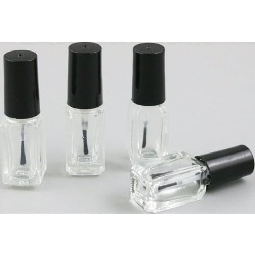 30PCS 3ml 4ml clear glass vials bottle with brush cap 3cc 4cc small nail polish bottle for nail gel liquid oil use