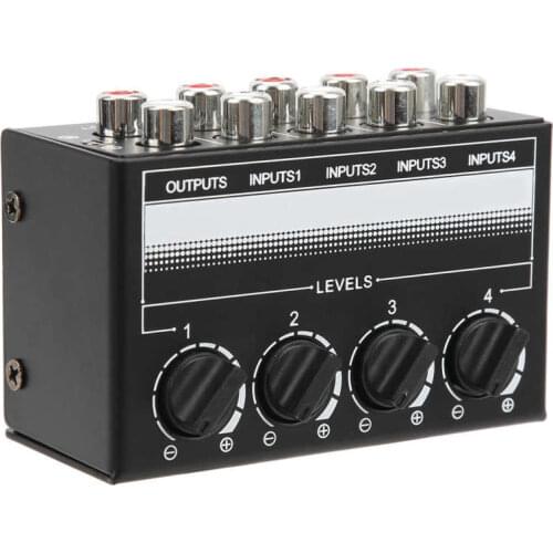 Audio Splitter Box Passive Low Noise -12dB Gain Portable Stereo Mixer for Small Club for CD Players