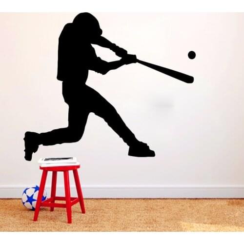 Baseball Sports Wall Decals Boys Room Wall Stickers Home Decor Removable Vinyl Wall Art Murals Waterproof